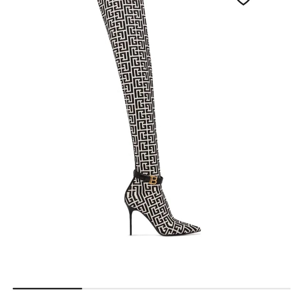 Balmain Raven monogram thigh high boots